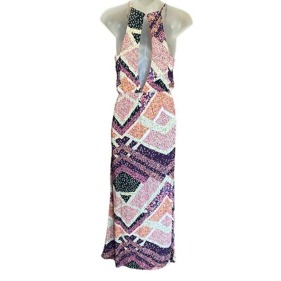 H&M Maxi Dress Ditsy Patchwork Sleeveless Multicolor Boho Summer Women Size 4 - Picture 2 of 12